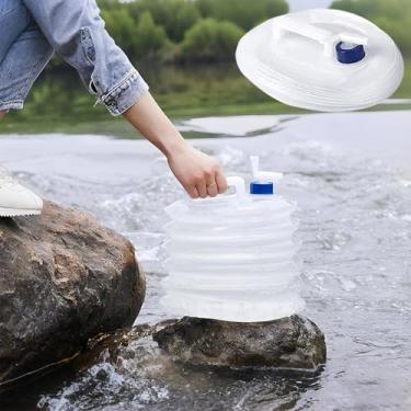 Imagem de Balde de água dobrável de 3L com torneira - grande capacidade para viagens, acampamento, armazenamento e uso no carro