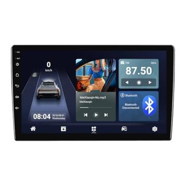 Imagem de 1 + 32 G Android 14 Double Din Estéreo para carro com tela sensível ao toque de 23 cm, sem fio, Carplay/Android Auto/GPS/Bluetooth/FM/AUX-in/controles de volante/câmera de reserva