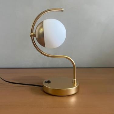 Imagem de Abajur Luminaria Curvado Jabuticaba Com Vidro Globo 10cm - DOURADO - DOURADO - 110V/220V