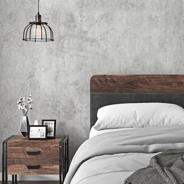 Imagem de EPPKILY Papel de parede de concreto cinza claro descasque e cole papel de contato de concreto cinza para bancadas 40 cm × 78 cm, papel de parede de cal autoadesivo removível para cozinha, banheiro