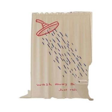 Imagem de Cortina De Chuveiro À Prova d'Água Estilo Coreano Anti-Mofo Sem Perfur