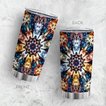 Imagem de Copo de viagem Caneca de café Oasisdream 600 ml com estampa de flores