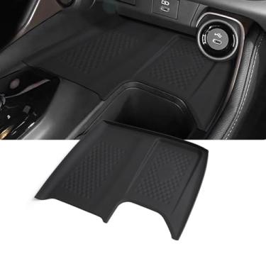 Imagem de Tapete antiderrapante de carregamento sem fio para Toyota Grand Highlander 2026 2025 2024 silicone macio antiarranhões console central de carro carregador de telefone forro interior acessórios (preto)