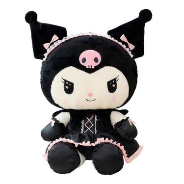 Imagem de Boneca de pelúcia Kuromi 45 cm com roupa preta Sanrio