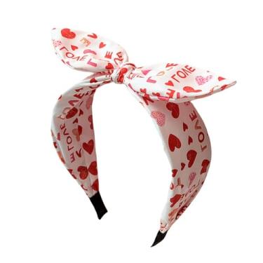 Imagem de Valentine’s Day Headbands for Women - 1 Pack Bows Hairbands Cute Bunny Ear Knotted Head Bands with Res Heart Love Designs Valentine’s Day Hair Accessories Non-slip Headdress Holiday Outfits Supplies