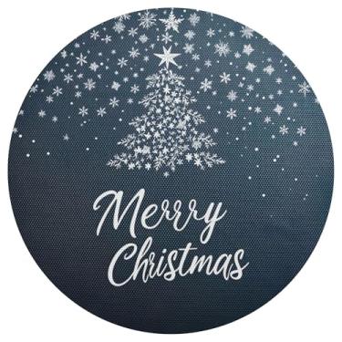 Imagem de xigua Jogo americano redondo para árvore de Natal, conjunto de 1, tapete de mesa redondo antiderrapante resistente ao calor, tapetes de mesa de 48 cm para decoração de cozinha, jantar e festa