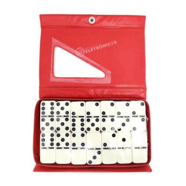 Imagem de Domino Profissional Estojo 28 Peças Jogo Divertido Com Estojo LUADO28V