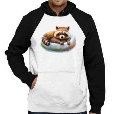 Imagem de Moletom Panda Vermelho Relaxando Na Piscina - Foca na Moda, Branco, Pr