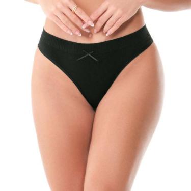 Imagem de Calcinha Biquíni Anatômica Jacquard Sem Costura Preta - Trend, M