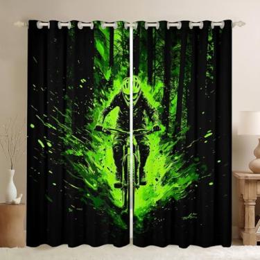 Imagem de Feelyou Cortina Dirt Bike (2 painéis, 106 x 163 cm), cortinas de janela de motocicleta, motocross de corrida 30%-50% blackout persianas, cortina de escurecimento para esportes radicais, tratamentos de