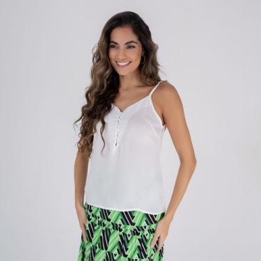 Imagem de Regata susie alcinha botões feminino - Susie Modas, Branco, G, 10 unid