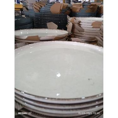 Imagem de Prato Moderno de 100% Porcelana – Ideal para Refeições Domésticas e Jantares com Convidados (Kit 2 Prato raso de 27cm Bege)