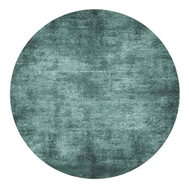 Imagem de Tapete redondo vintage de cor sólida moderno circular macio para cadeira de computador para quarto de crianças, casa, quarto, cobertor de cabeceira