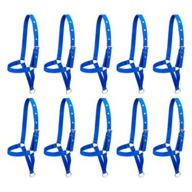 Imagem de Kit 10 Cabrestos de Fita para Bezerro SV39020 - Azul - Selaria Vertent