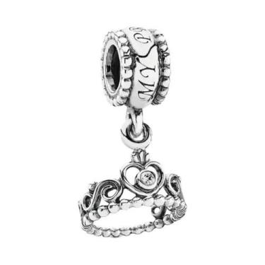 Imagem de Colar E Pulseira De Charme Coroa De Princesa Em Prata Esterlina 925 Co