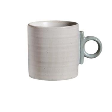 Imagem de Canecas de café Caneca de cerâmica listrada simples copo água xícara café doméstico com alça 400ml