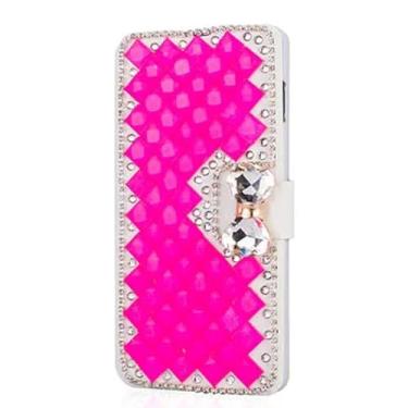 Imagem de HTVJFX Capa de couro luxuosa com suporte e proteção brilhante para iPhone 11 Pro (para iPhone 11 Pro/rosa vermelha)