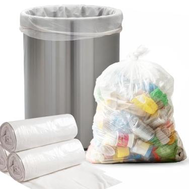 Imagem de Forros de lixeira transparentes de 40-45 galões - 101,6 cm x 122 cm - Sacos de lixo de alta densidade - Caixa com 250 - multiuso para escritório, exterior, reciclagem, industrial e comercial
