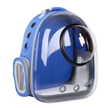 Imagem de Mochila Transportadora Para Gatos Com Janela Panorâmica E Ventilação - Passeio, Viagem, Veterinário e Dia a Dia(Azul【12 Orifícios】)