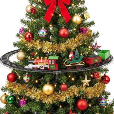 Imagem de Trem Locomotiva Árvore Natal Trilho Elétrico Musical De 75cm - Genéric