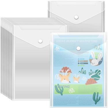 Imagem de Vmiapxo Pacote com 20 bolsos de armazenamento de carimbos e matrizes, pequenos envelopes de plástico para arquivamento de adesivos à prova d'água, organizador de recibos, pastas reutilizáveis de