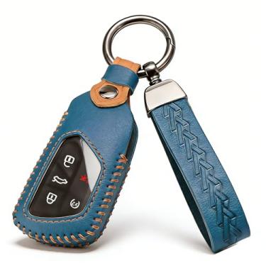 Imagem de MILD EAST Conjunto de chaves de couro com tampa de golfe VW, para VW MK8 2021-2025 capa de chaveiro, acessórios para chaveiro Golf 8 Teramont