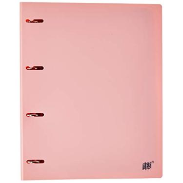 Imagem de Fichário 4 Argolas A4, YES, R4EABCROS, Tons Pastel, com 96 Folhas e 5 Divisórias, Rosa