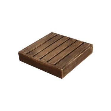 Imagem de Bandeja de vaso de flores de madeira maciça com rodas base de bonsai base de vaso de flores móvel suporte de rolo rack de aquário suporte de bonsai