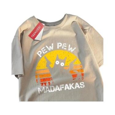 Imagem de Camiseta Masculina Oversized De Algodão Para O Verão, Estilo Harajuku,