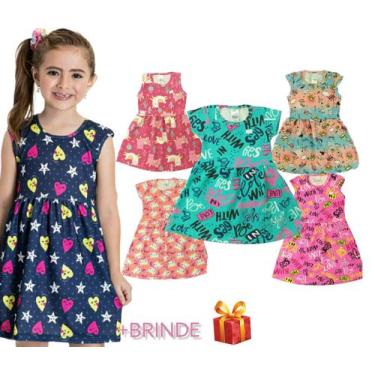 Imagem de Kit 3 Vestidos Infantil Juvenil Menina 1 a 14 Verão Feminino - BABYCHI