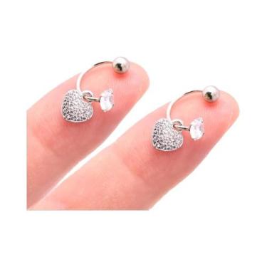 Imagem de Brincos Femininos De Aço Inoxidável Com Pingente De Coração E Cruz, Ar