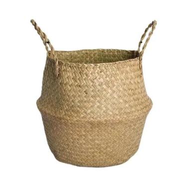 Imagem de Cesto Dobrável De Vime E Rattan Para Organização De Brinquedos, Roupas