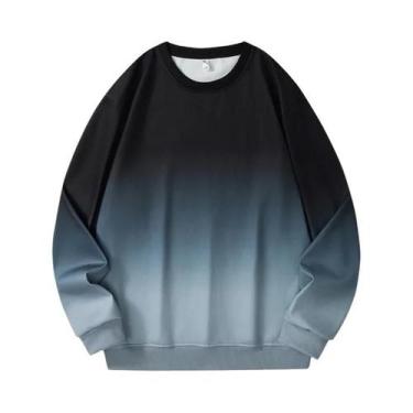 Imagem de Moletom Masculino plus Size 110-190kg, Pullover Solto Com Gradiente, G