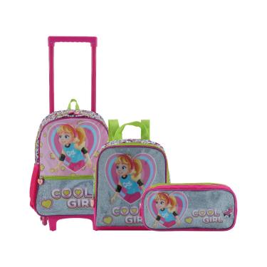 Imagem de Kit Mochilete Lancheira Estojo Garota Legal