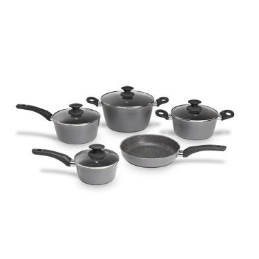 Imagem de Jogo De Panelas 5 Peças C/ Indução Ceramic Life Optima Stone Cinza