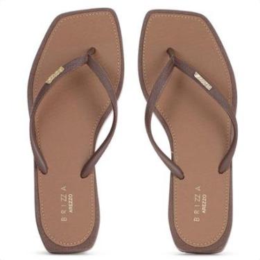 Imagem de Chinelo Brizza Arezzo Bico Quadrado Marrom - Feminino-Feminino
