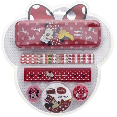 Imagem de Kit Face Minnie C/7 (1EST METAL-3 LAPIS-1 Regua 15CM-1 AP-1 BORR)
