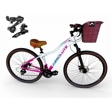 Imagem de Bicicleta Aro 29 Feminina Absolute Hera Retrô Vintage 21v Shimano Confortável Cesta Selim 2 Molas-Feminino