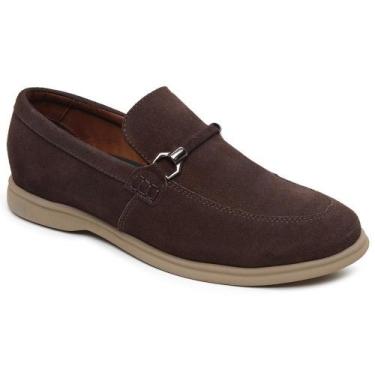 Imagem de Mocassim Loafer Capri Couro Legítimo Macio Conforto Grife Cor:MarromTa