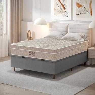 Imagem de CAMA BOX BAÚ BLINDADO CASAL COM COLCHÃO MOLAS ENSACADAS AIRTECH SPRING