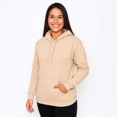 Imagem de Moletom Feminino Confortável Canguru Com Capuz Blusa de Frio - Mint Pr