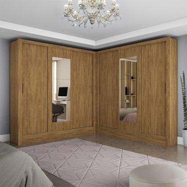 Imagem de Closet Casal Duplo Dubai 6 Portas Com Espelho 6 Gavetas Cinamomo