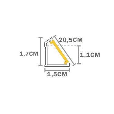 Imagem de Perfil De Sobrepor Taschibra Para Fita De Led Vertex L15 Com 3 Metros Preto