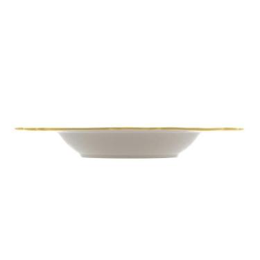 Imagem de 6 Pratos Fundos Wolff Maldivas de Porcelana Fio de Ouro 23cm