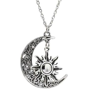 Imagem de Colar Sol e Lua Acessório Místico Elegante Hippie Praia Luxo - - anjo 