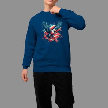 Imagem de Moletom Gola Careca Country Moda Country Inverno Blusa De Frio Aguia B