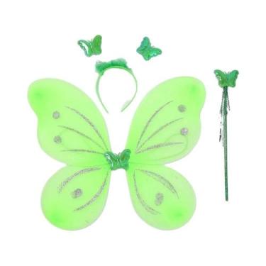 Imagem de Conjunto De Varinha E Asas De Fada Com Glitter Para Meninas, 3 Peças, 