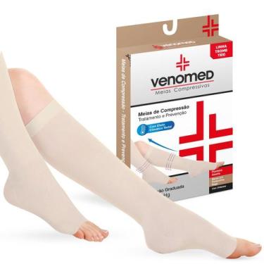 Imagem de MEIAS COMPRESSÃO 20 a 30MMHG ABERTA 3/4 VENOMED TROMB1100, G, Bege