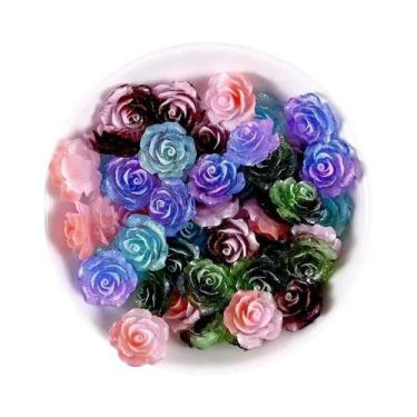 Imagem de Cabochão De Resina Em Forma De Flor Rosa De 18mm, 10 Peças, Acessórios