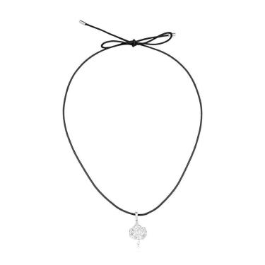 Imagem de Cordão Algodão Com Pingente Flor De Algodão Revestido Em Prata